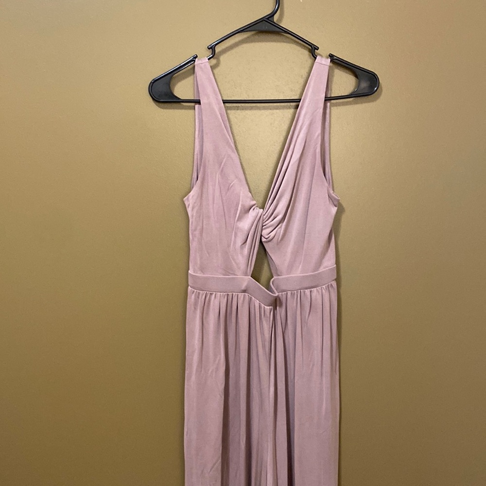 Purple satin jumpsuit